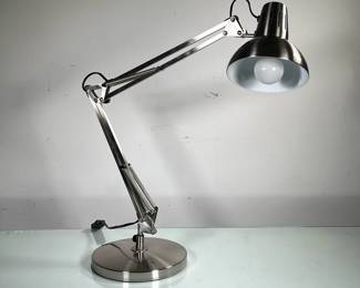 LEPOWER ACTUATED DESK LAMP | Metal desk lamp with spring supported adjustable arm. - l. 22 x h. 31 x dia. 9 in