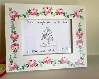 Many pieces of hand painted picture frames and keepsake boxes in the Baurenmalerei style.  $35-10 price range.