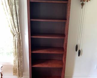 84" tall, 30" wide, 12.5" deep, cherry