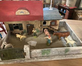 74. German farmyard with 6 figures. $195
