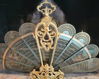 Fan  shaped Fire Screen.