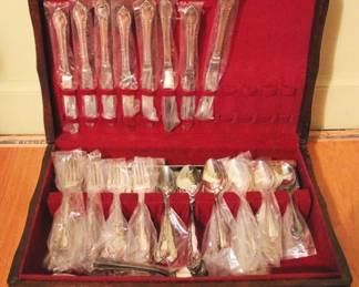 9 - 54 pc. Rodgers Silver Plated Silverware Set in Box
