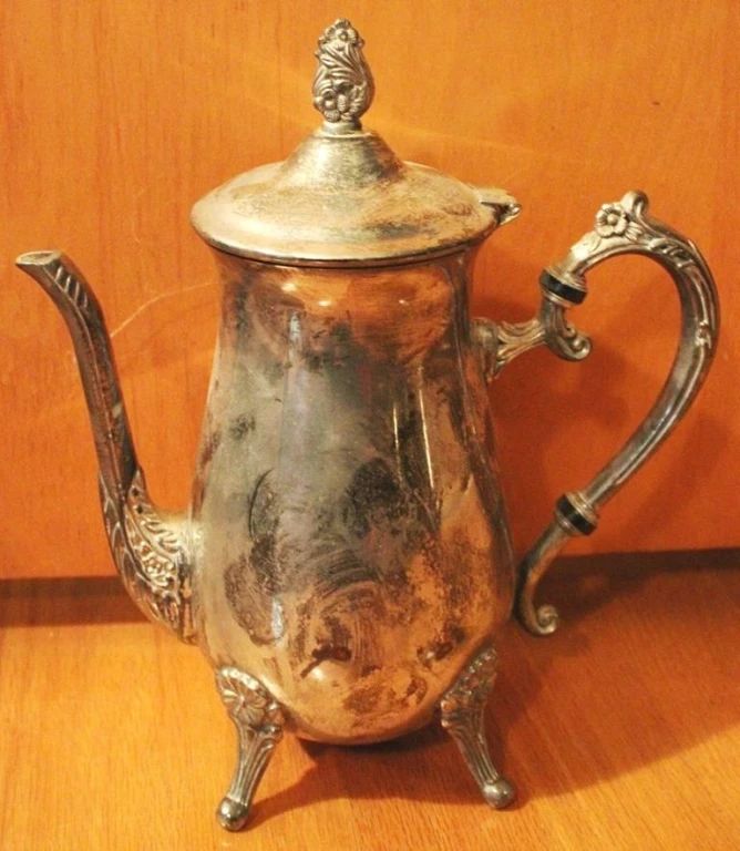 13 - Silver Plated Teapot - 18" tall

