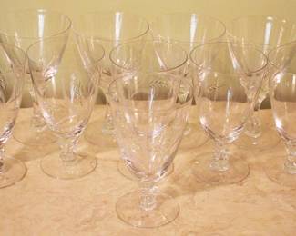 29 - 10 pc. Fostoria Etched Glasses Set - 6.25" tall
