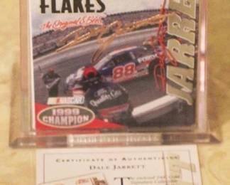 49 - Dale Jarrett 24K Signature Cereal Box in Case w/ COA
