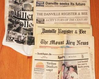 52 - Lot of Vintage Newspapers and Bag
