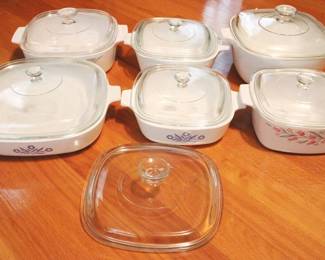 75 - 6 pc. Corningware Dishes w/ Lids and Extra Lid

