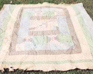 106 - Antique Quilt (As is/Worn/Damaged) - 72" x 66"
