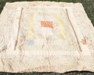 112 - Antique Quilt (As is/Worn/Damaged) - 66" x 75"
