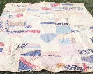 115 - Antique Quilt (As is/Worn/Damaged) - 68" x 78"
