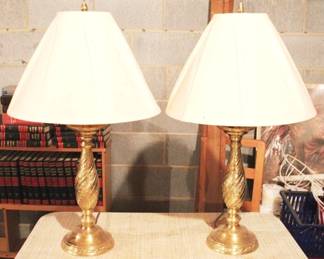 137 - Pair of Brass Lamps - 30" tall
