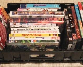 144 - Tray Lot of Assorted VHS Tapes and DVDs
