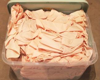 164 - Plastic Tote w/ Linens
