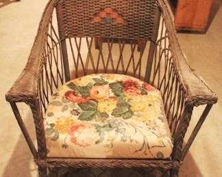269 - Wicker Chair w/ Cushion 27.25" x 24" x 30"
