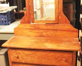 274 - Antique Dresser w/ Mirror - 36" x 17" x 62"
