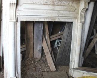 376 - Wood Mantle - 55.5" x 9" x 54.5"
