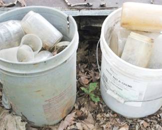 384 - 2 Buckets of Glass Jars/Bottles
