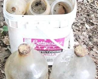 391 - Bucket of Glass Jars/Bottles
