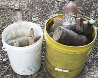 389 - 2 Buckets of Glass Jars/Bottles
