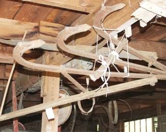 441 - Antique Plow - 70" long successful bidder is responsible for getting this down - bring help, ladder & tools
