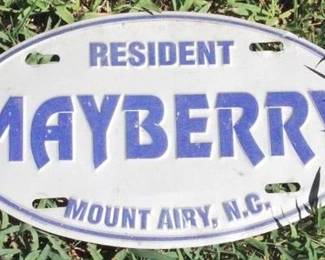 452 - Mayberry Metal Sign - 12" x 7"
