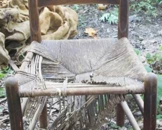 521 - Wood Chair (As is/Damaged Seat) - 18" x 15" x 34"
