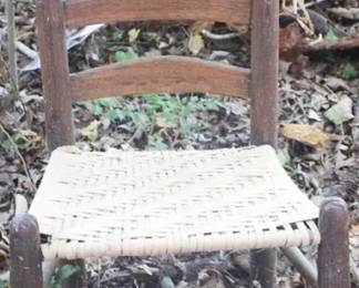528 - Primitive Wood Chair - 19" x 14" x 32"
