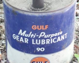 529 - Gulf Metal Oil Can - 12" x 14"
