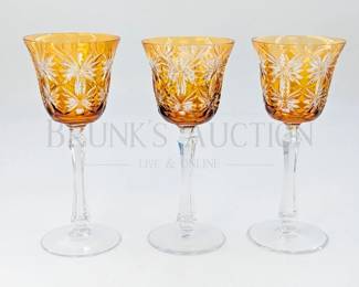 kusaks amber cut crystal stems 