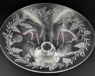 STEUBEN CRYSTAL FOOTED BOWL
GRAPE PATTERN
SIGNED ON BOTTOM