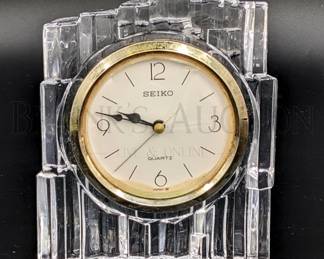 SEIKO LEAD CRYSTAL DESK CLOCK
SEIKO QUARTZ MOVEMENT, JAPAN