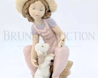 lladro girl with dog 