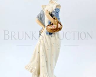 lladro nao woman with basket 