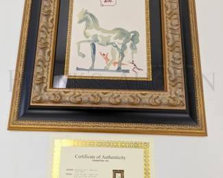 SALVADOR DALI (1904-1989) WOOD CUT ENGRAVING IN COLORS "C'EST...