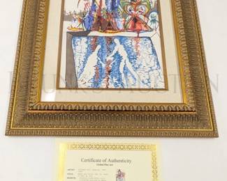 SALVADOR DALI (1904-1989) ORIGINAL MIXED MEDIA COLOR LI...