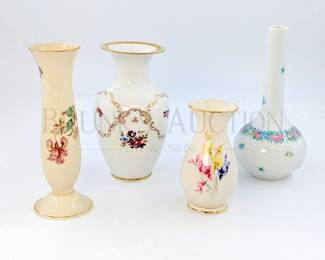 (4 PCS) PORCELAIN, MARKED (1) FURSTENBERG PORCELAIN VASE,...