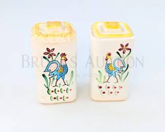 VINTAGE - MORIKIN SALT & PEPPER, ROOSTERS JAPAN 4.5" T