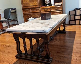 Drexel table with marble top