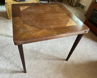 127 Vintage Marquetry Folding Tablemin