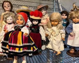 Lots of dolls including Wooden Dolls