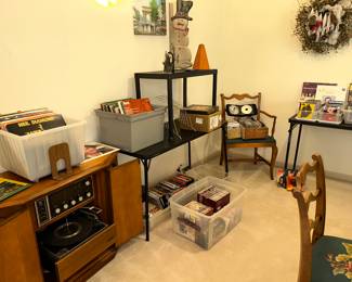 Loads of records,  CD's, movies