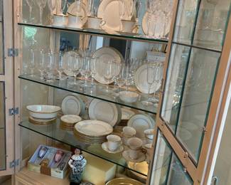 Lighted China Cabinet/Lenox China "Eternal"