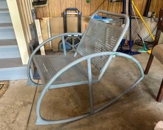 Mid Century metal outdoor rocker 