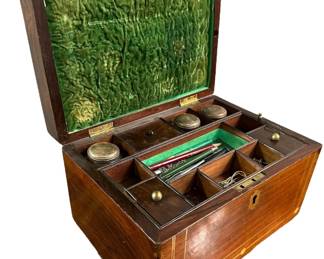 Antique Walnut Travel Writing Lap Desk