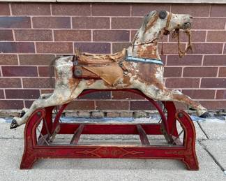 Antique Charging Rocking Horse