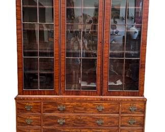 Antique Georgian Mahogany Breakfront Bookcase