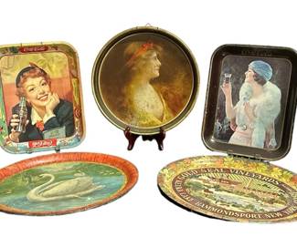 Collection Vintage Beer & Brewery Coca Cola Advertising Trays