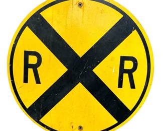 Large Vintage Original Railroad Crossing Sign