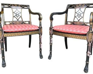 Hitchcock Style Armchairs by Interior Crafts, Pair
