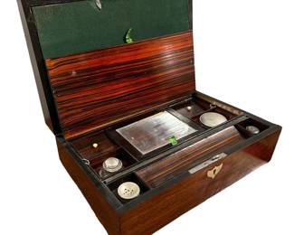 Antique English Rosewood Traveling Vanity Desk